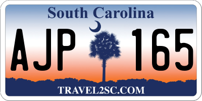 SC license plate AJP165