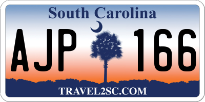 SC license plate AJP166