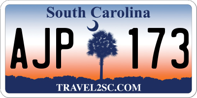 SC license plate AJP173