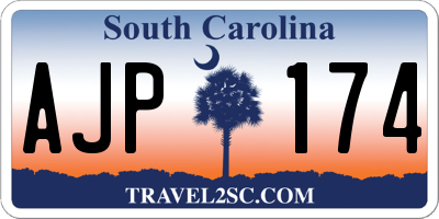 SC license plate AJP174
