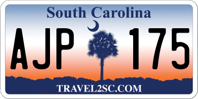 SC license plate AJP175