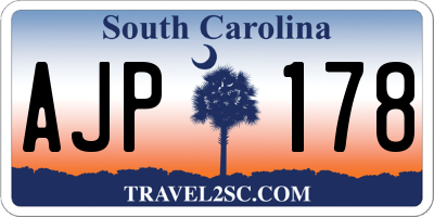 SC license plate AJP178
