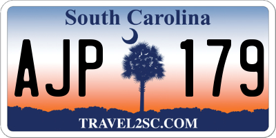 SC license plate AJP179