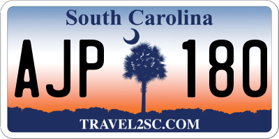 SC license plate AJP180