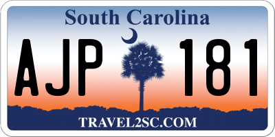SC license plate AJP181