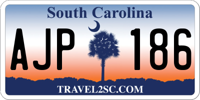 SC license plate AJP186