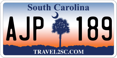 SC license plate AJP189