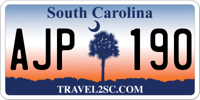 SC license plate AJP190