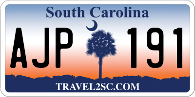 SC license plate AJP191