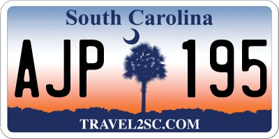 SC license plate AJP195