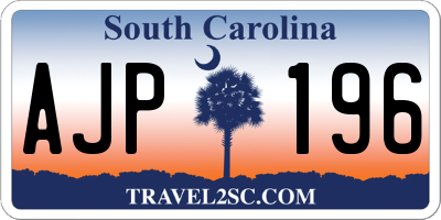 SC license plate AJP196