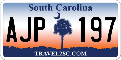 SC license plate AJP197