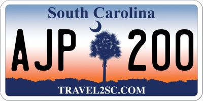 SC license plate AJP200