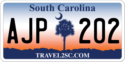 SC license plate AJP202