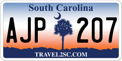 SC license plate AJP207