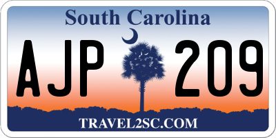 SC license plate AJP209