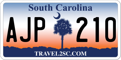 SC license plate AJP210