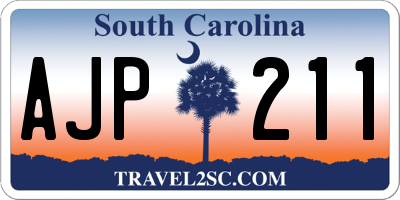 SC license plate AJP211