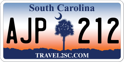 SC license plate AJP212