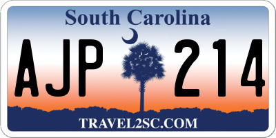 SC license plate AJP214