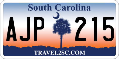 SC license plate AJP215