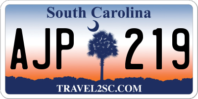 SC license plate AJP219