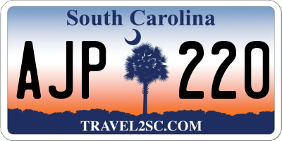 SC license plate AJP220