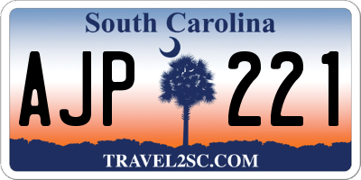 SC license plate AJP221