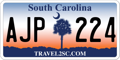 SC license plate AJP224