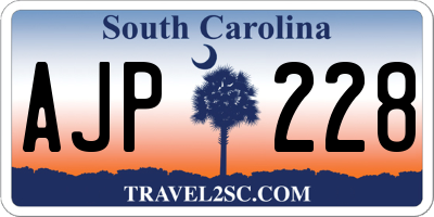 SC license plate AJP228