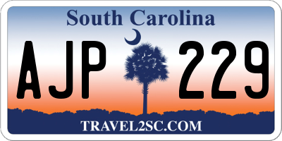 SC license plate AJP229