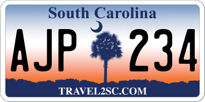 SC license plate AJP234