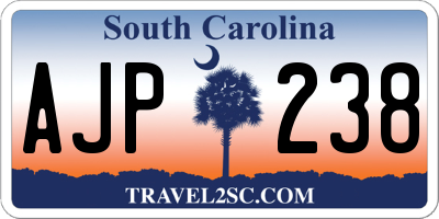 SC license plate AJP238