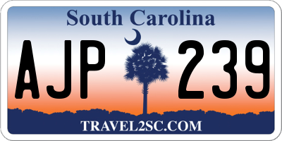 SC license plate AJP239