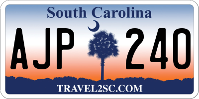 SC license plate AJP240