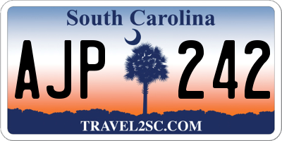 SC license plate AJP242
