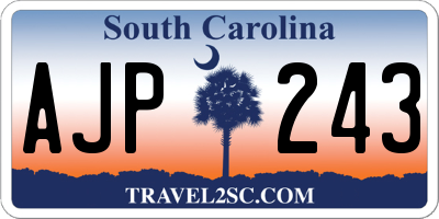 SC license plate AJP243