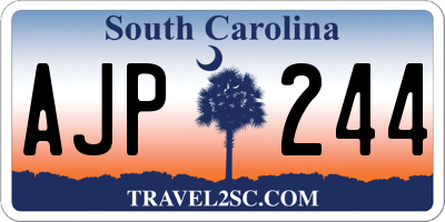 SC license plate AJP244