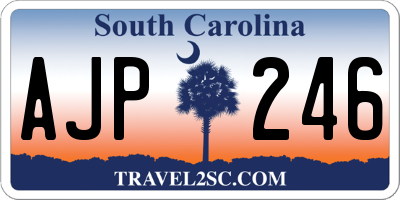 SC license plate AJP246