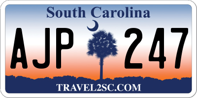 SC license plate AJP247