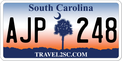 SC license plate AJP248