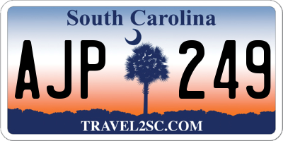 SC license plate AJP249
