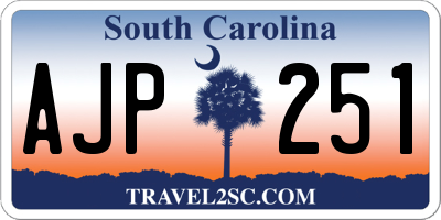 SC license plate AJP251