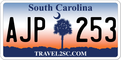 SC license plate AJP253