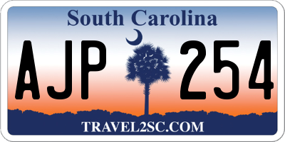 SC license plate AJP254