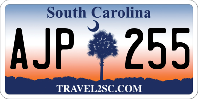 SC license plate AJP255