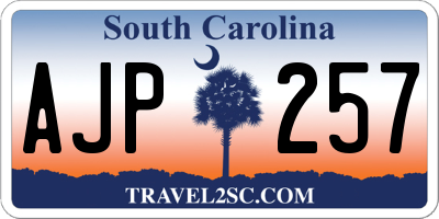 SC license plate AJP257