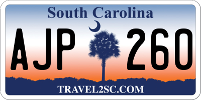SC license plate AJP260