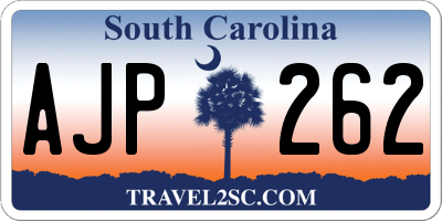 SC license plate AJP262