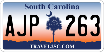 SC license plate AJP263